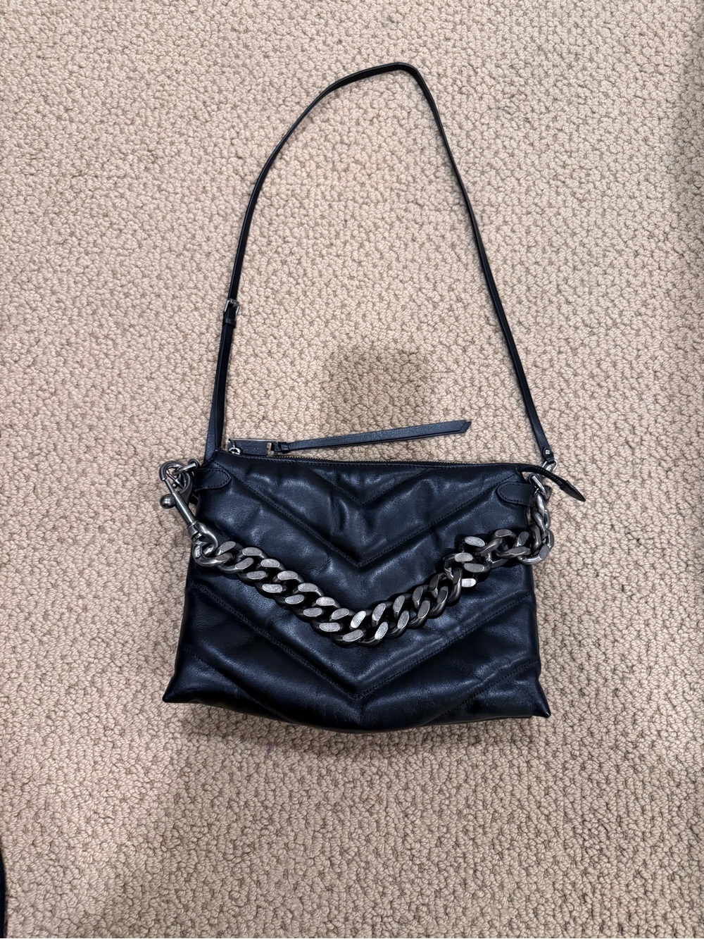 Rebecca Minkoff Edie black leather chain bag